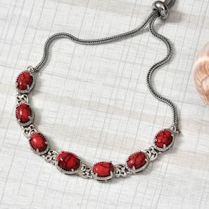 NEW Red Howlite Bolo Bracelet